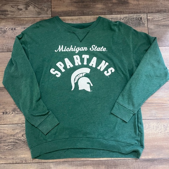 PINK Victoria’s Secret Michigan State University Spartans Green Sweatshirt - Picture 1 of 3